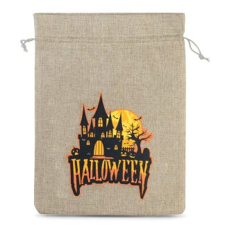 1 St. Halloween Jutesäckchen (Nr.2) 40 x 55 cm - naturfarbe