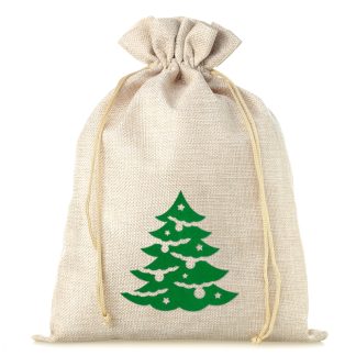 1 St. Jutesäckchen 30 cm x 40 cm - Weihnachten - Tannenbaum