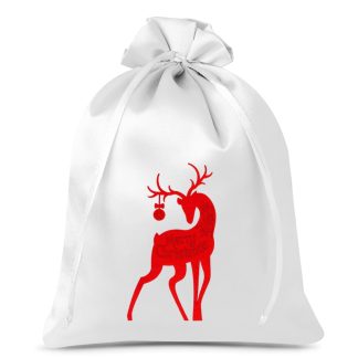 1 St. Satinsäckchen 26 x 35 cm - Weihnachten - Hirsch