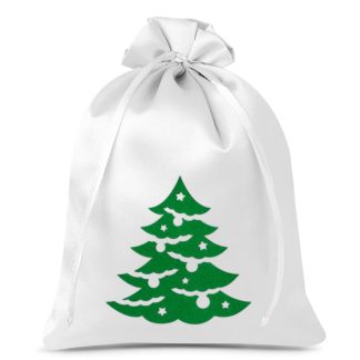 1 St. Satinsäckchen 26 x 35 cm - Weihnachten - Tannenbaum