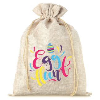 1 Stk. Jutesack 30 x 40 cm mit einem Aufdruck - Eier