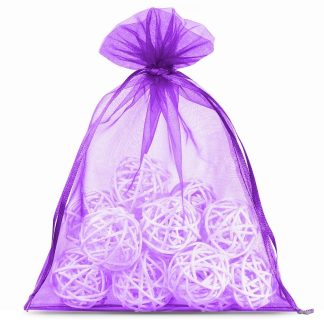 5 St. Organzabeutel 26 x 35 cm - dunkelviolett