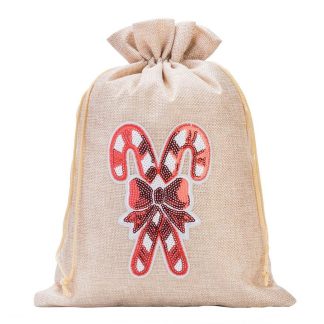 1 St. Jutesäckchen 26 cm x 35 cm - Weihnachten, Lutscher