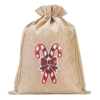 1 St. Jutesäckchen 30 cm x 40 cm - Weihnachten, Lutscher
