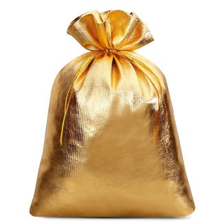 5 St. Metallic Säckchen 26 x 35 cm - gold