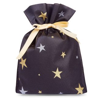 Non-Woven-Säcke 22 x 31 cm mit Aufdruck – Sternchen 3 Stk.