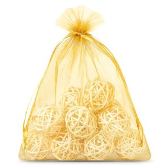 5 St. Organzabeutel 26 x 35 cm - gold
