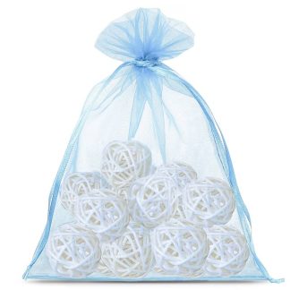 5 St. Organzabeutel 26 x 35 cm - himmelblau