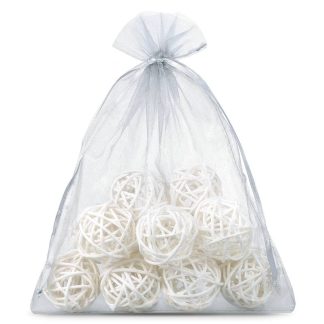 5 St. Organzabeutel 40 x 55 cm - silber