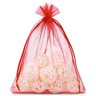5 St. Organzabeutel 40 x 55 cm - rot