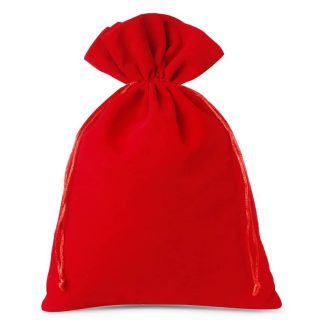 3 St. Samtbeutel 26 x 35 cm - rot