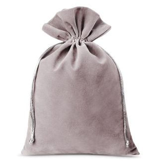 3 St. Samtbeutel 26 x 35 cm - silber