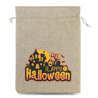 1 St. Halloween Jutesack (Nr.1) 30 x 40 cm - Naturfarbe
