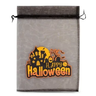 1 St. Halloween Organzasack (Nr.1) 30 x 40 cm - Schwarz