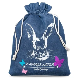 1 St. Jeans Denim Sack 26 x 35 cm mit einem Aufdruck - Kaninchen/2