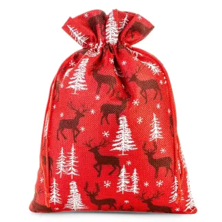 1 St. Jutesack 40 x 55 cm - rot / Rentier