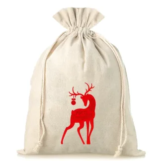1 St. Sack à la Leinen 26 x 35 cm - Weihnachten
