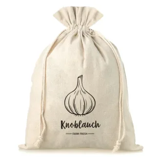 1 St. Sack à la Leinen mit Druck 22 x 30 cm - für Knoblauch (DE)