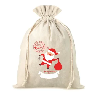 1 St. Sack à la Leinen 30 x 40 cm mit Aufdruck - Nikolaus