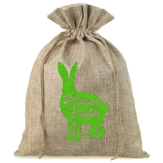 1 St. Sack aus Jute 30 x 40 cm - Ostern - Hase