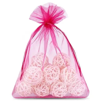 10 St. Organzasäckchen 15 x 20 cm - fuchsia