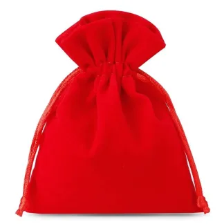 10 St. Samtbeutel 11 x 14 cm - rot