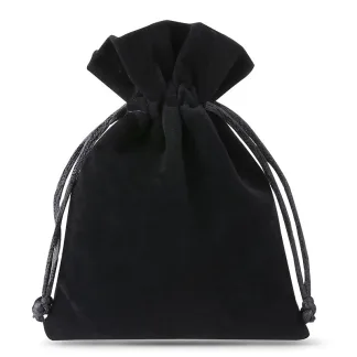 10 St. Samtbeutel 9 x 12 cm - schwarz