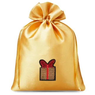 10 St. Satinsäckchen 12 x 15 cm - Gold - Geschenk