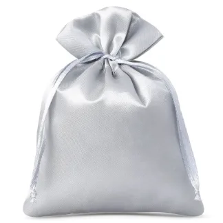 10 St. Satinsäckchen 6 x 8 cm - silber