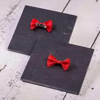 10 Stk. Schleifen aus Stoff 4 x 2 cm - rot