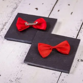 10 Stk. Schleifen aus Stoff 7 x 3 cm - rot