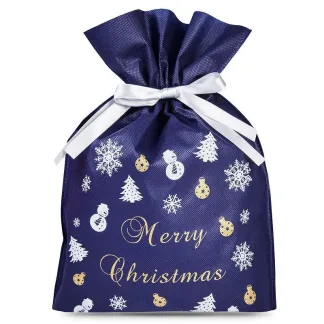 Weihnachtssack aus Vliesstoff 20 x 30 cm 3 Stk mit festlichem Druck