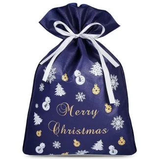 3 Stk. Vliesstoffsäcke 40 x 56 cm mit Weihnachtsdruck - Premium-Verpackung für Ihr Business