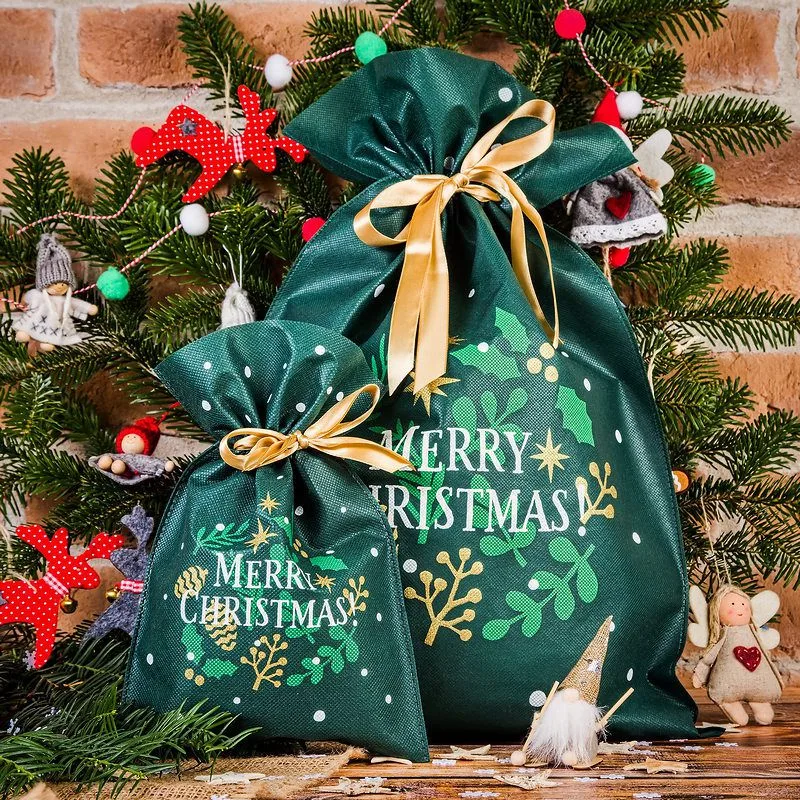Vliesstoffsäcke 40 x 56 cm bedruckt 3 Stk Weihnachten - stilvolle Verpackung für Ihre Weihnachtsgeschenke – Bild 2
