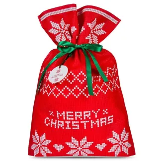 Hochwertige Vliesstoffsäcke mit Weihnachtsaufdruck 30 x 45 cm im 3er-Set für Unternehmen