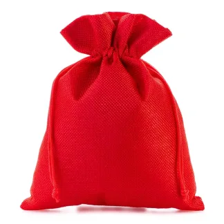 5 St. Jutesäckchen 18 cm x 24 cm - rot