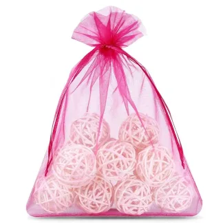 5 St. Organzasäcke 26 x 35 cm - Fuchsia