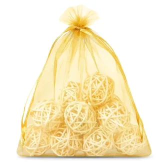 5 St. Organzasäcke 40 x 55 cm - Gold
