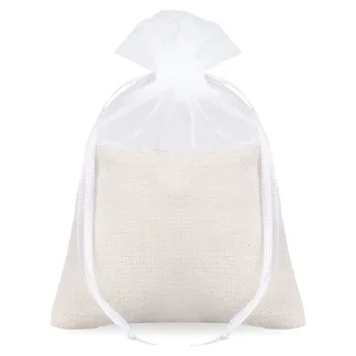 Baumwollbeutel mit Organza 10x13 cm - 10 Stück - Stilvolle & nachhaltige Geschenkverpackung