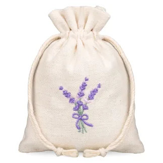 Lavendelsäckchen mit Stickerei - 10x13 cm - 10 Stück im Leinen-Look mit natürlichem Charme
