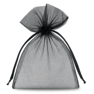 25 St. Organzasäckchen 10 x 13 cm - schwarz