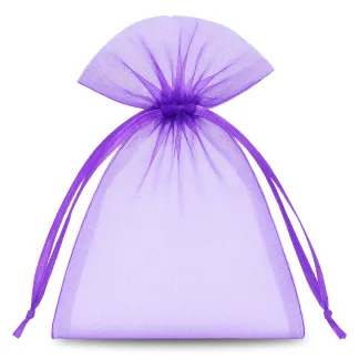 25 St. Organzasäckchen 10 x 13 cm - dunkelviolett