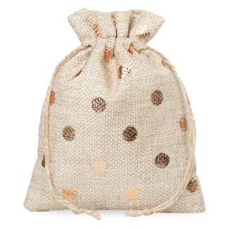 Jutesäckchen mit Punkten - 12x15 cm, 10 Stück - rustikale Eleganz für stilvolle Geschenkverpackung