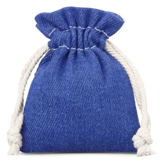 3 St. Jeans Beutel 10 x 13 cm - blau