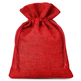 10 St. Jutesäckchen 13 x 18 cm - rot