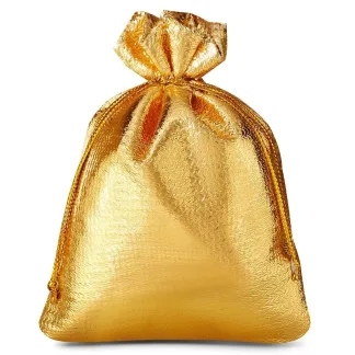 10 St. Metallic Säckchen 10 x 13 cm - gold metallic