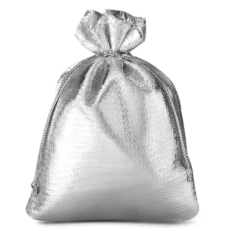 10 St. Metallic Säckchen 10 x 13 cm - silber