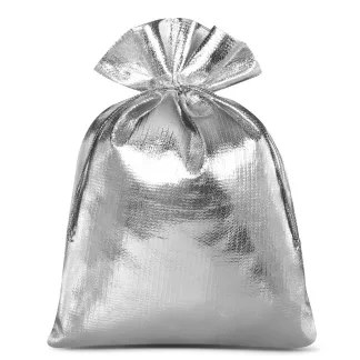 10 St. Metallic Säckchen 12 x 15 cm - silber