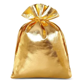 10 St. Metallic Säckchen 13 x 18 cm - gold