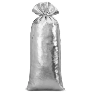 1 St. Metallic Säckchen 16 x 37 cm - silber